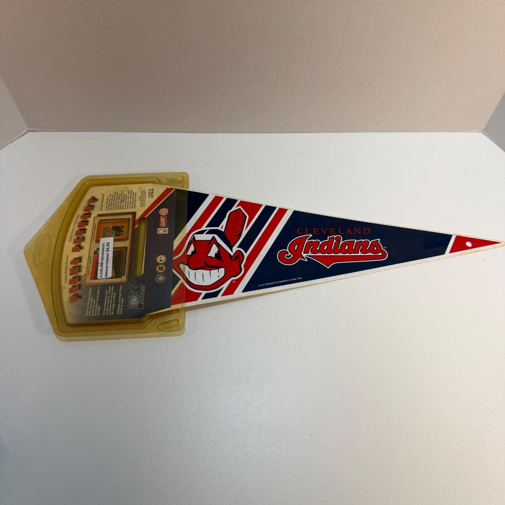 Cleveland Indians Perma Mini Window 2-Sided Pennant MLB Baseball 1994‎ Vintage